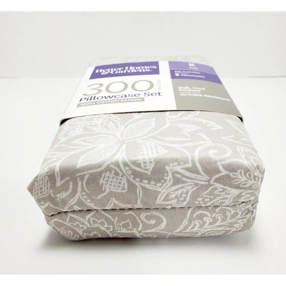 Better Homes & Gardens King Pillowcase Set 100% Cotton 300 Thread Count New